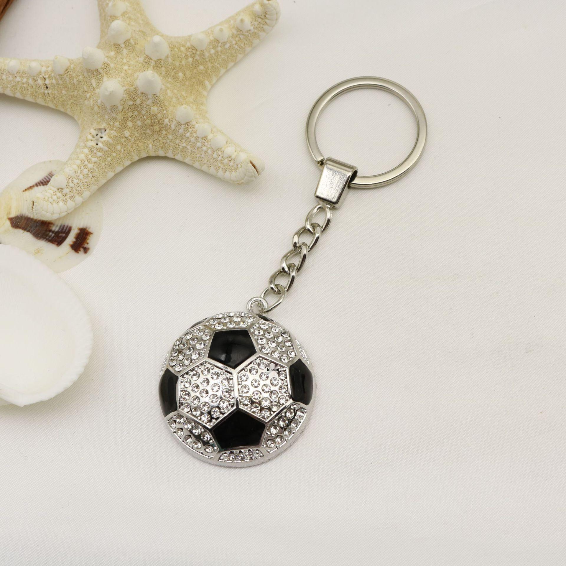 Personalized 3D Rhinestone Football Keychain - Metal Diamond-Inlaid World Cup Edition