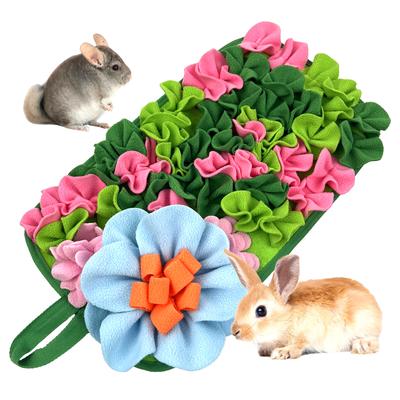 Cute Flower Design Small Pet Foraging Pad Interactive Snuffle Feeding Mat for Rabbit Guinea Pig Hedgehog Dog Toys Pet Products