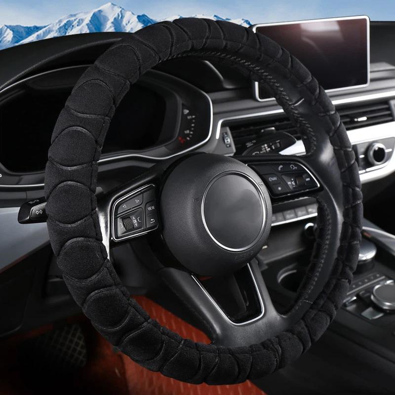 38Cm Soft Winter Warm Plush Car Steering Wheel Cover Universal Steering Wheel Cover For Car Auto Interior Accessories