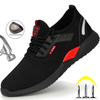 Work Safety Shoes Anti-Smashing Steel Toe Safety Boots Lightweight Breathable Work Sneakers Boots Men Women Construction Shoes