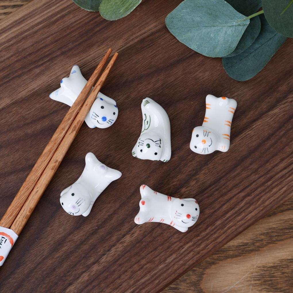 Nekomiko Ceramic Spoon Rest Chopstick Rest 5-Piece Set