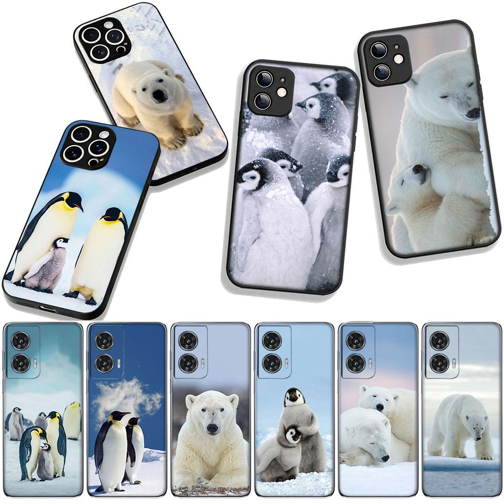 For Samsung Galaxy A25 A37 A57 A12 A14 A50 A51 A70 A71 A72 A21S A04 M15 Note 20 9 8 10 Case White Bear Penguin Spheniscidae