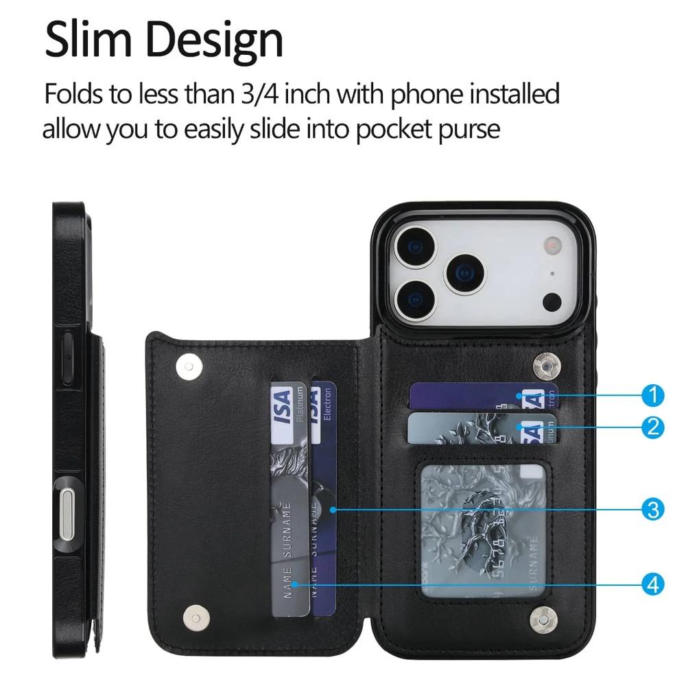 High Business Sle Leather Wallet Phone Case for IPhone 17 Pro Max 17Air with Kickstand Card Slots Shockproof Protection Cover