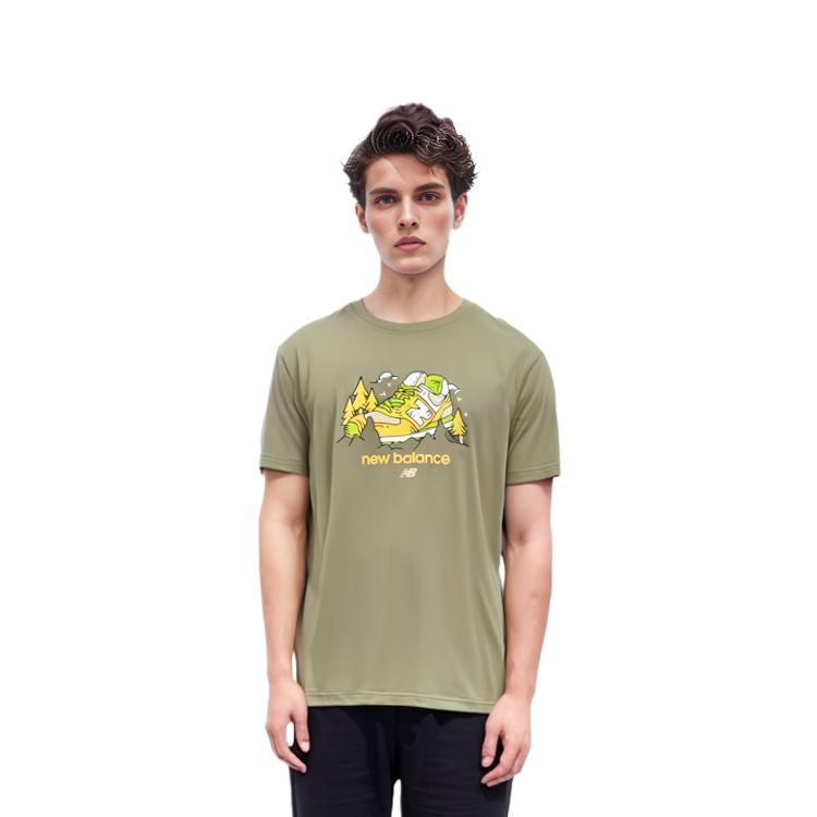 New Balance New Balance NB T Shirt Men's Olive Green AMT41362-CGN