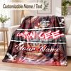 Central Cee Custom Name Flannel Throw Blanket Soft Warm for Sofa Bed Indoor Home Use