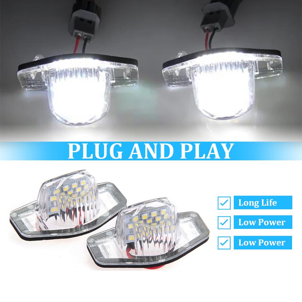 2pcs Car LED License Plate Lights for Honda Fit Jazz Odyssey Sylphy CRV PRV,Lamp Xenon White 6000k Cars Accessories