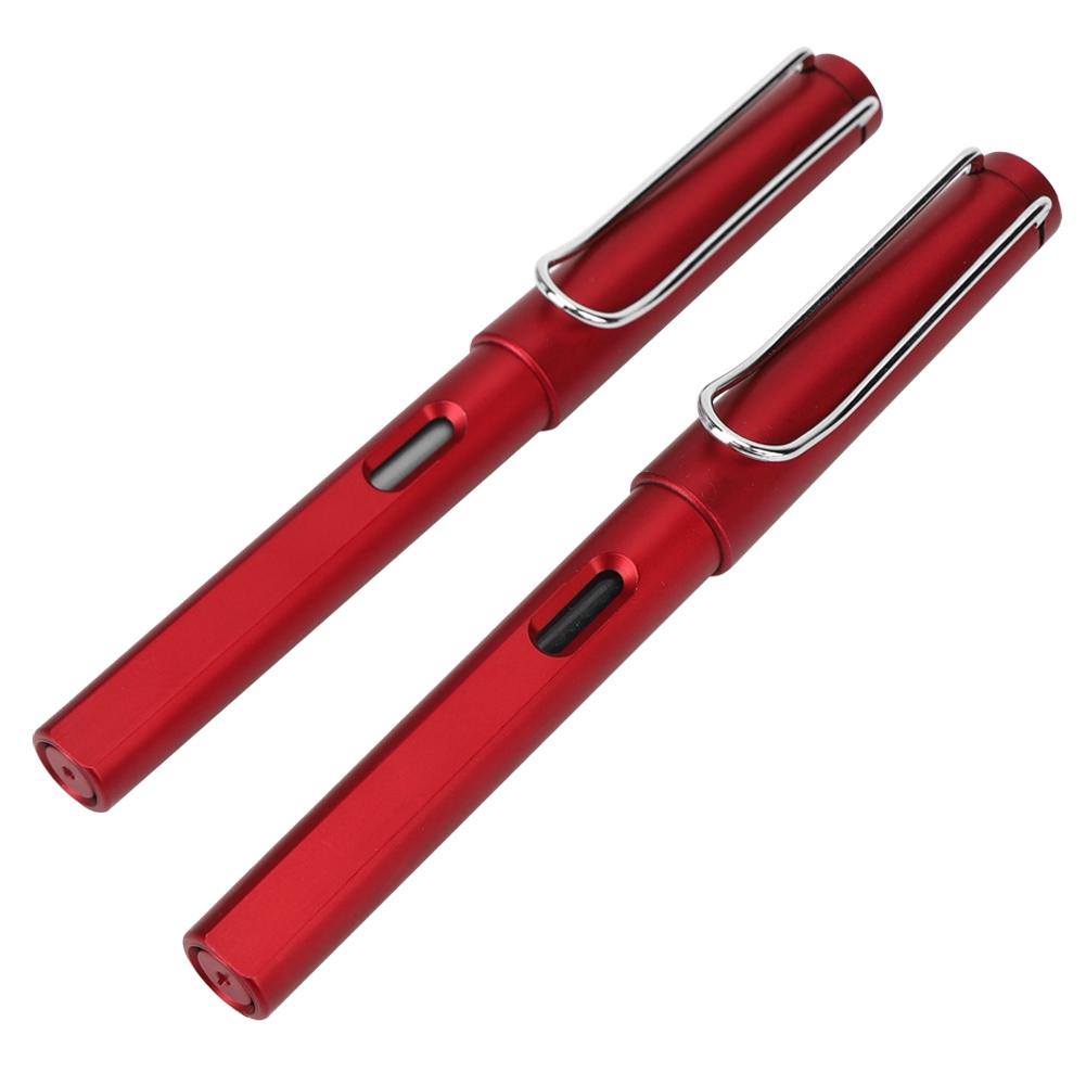 

2pcs Fountain Writing Pen Stainless Steel Calligraphy Ink Pen Student School Stationery