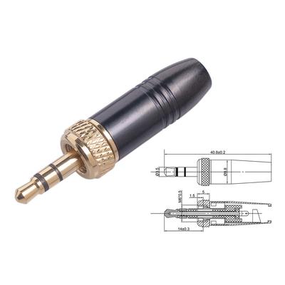 Metal 3 5mm Stereo Locking Connector for Wireless Microphone Cable