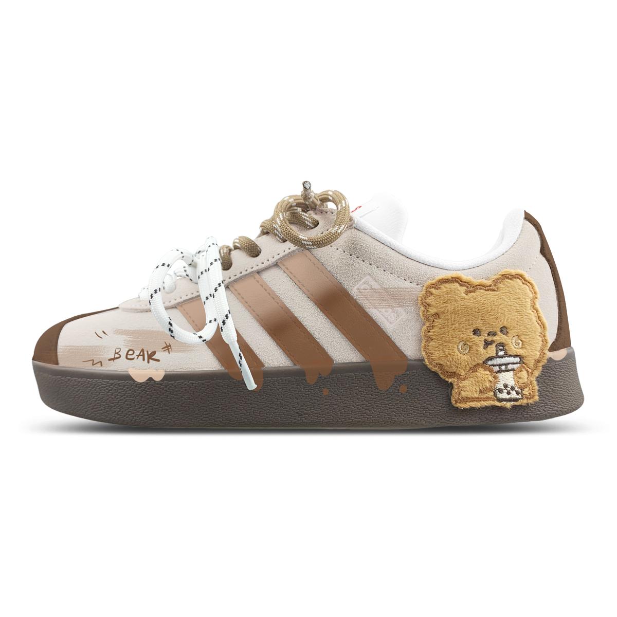 

Adidas VL COURT 2.0 Low top Skateboard Shoes Unisex White Brown HQ1802(Team47-ad) 44