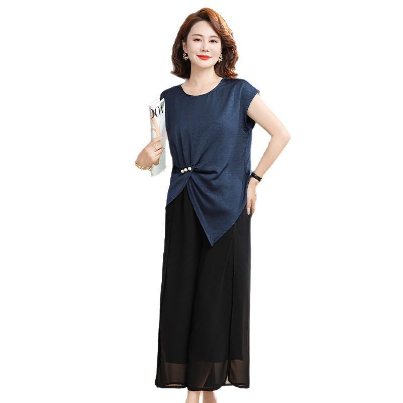 Summer Clothing Set 2026: Stylish Short-Sleeved Top & Fashionable Two-Piece for Young and Middle-Aged Women