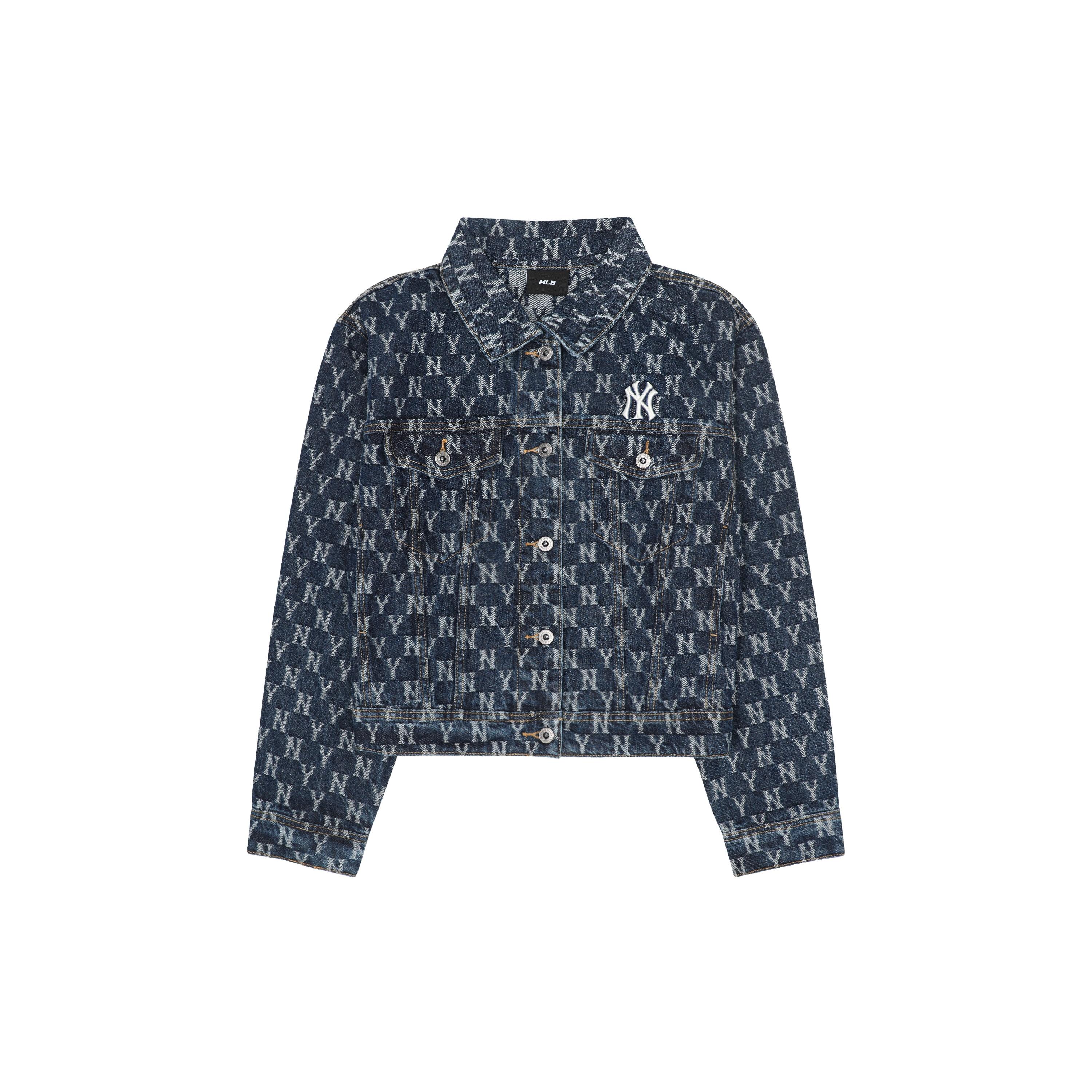 

New MLB Old Flower Denim Jackets Women s Blue 3FDKM0321-50BLS S