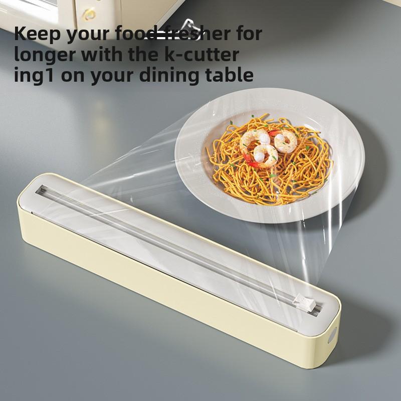 Double Slide Knife, Plastic Wrap Cutter, Magnetic Suction Type Household Kitchen, Adjustable Baking Paper, Tinfoil Cutter, Storage Box.
