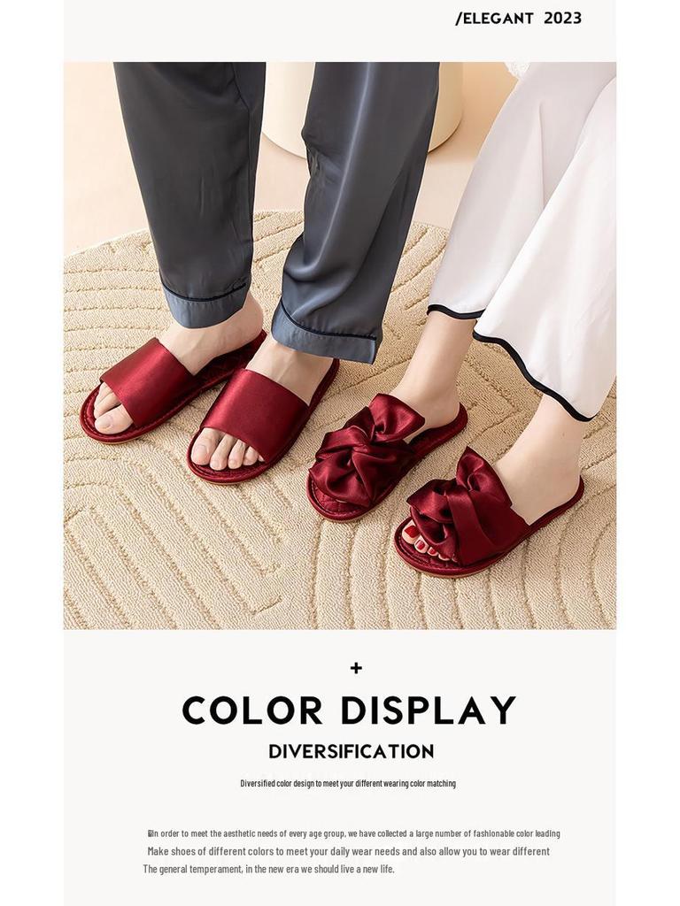 Luksusowe Czerwone Kapcie Ślubne dla Par - Elegancki Zestaw Szlafroka Porannego na Wyjątkowy Dzień Nowożeńców