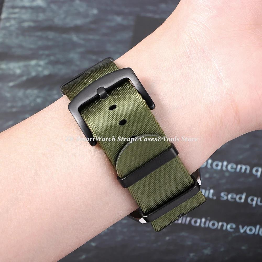 Ribbed Nylon Watchband Nylon Watch Strap 20mm 22mm Watchband Black Buckle Bracelet for Military Sport Watch Band Accessories