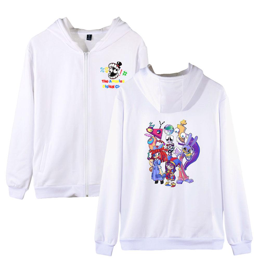 Móda Top s kapucí Dámské Pánské The Amazing Digital Circus Anime Potisk Bunda na zip Hip-hop Street Sports Pár Neformální Volná Mikina