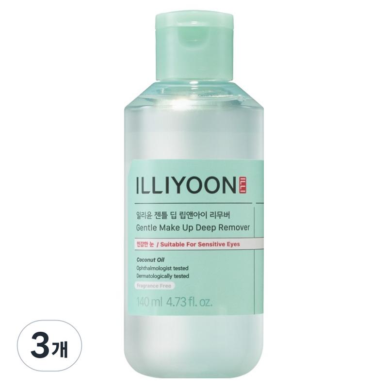 Illiyoon Gentle Deep Lip & Eye Remover, 3 Pcs, 140ml