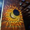 Solar Powered Outdoor Decorative Lantern for Garden Patio Yard Balcony Waterproof Metal Patterned Ambient Lighting