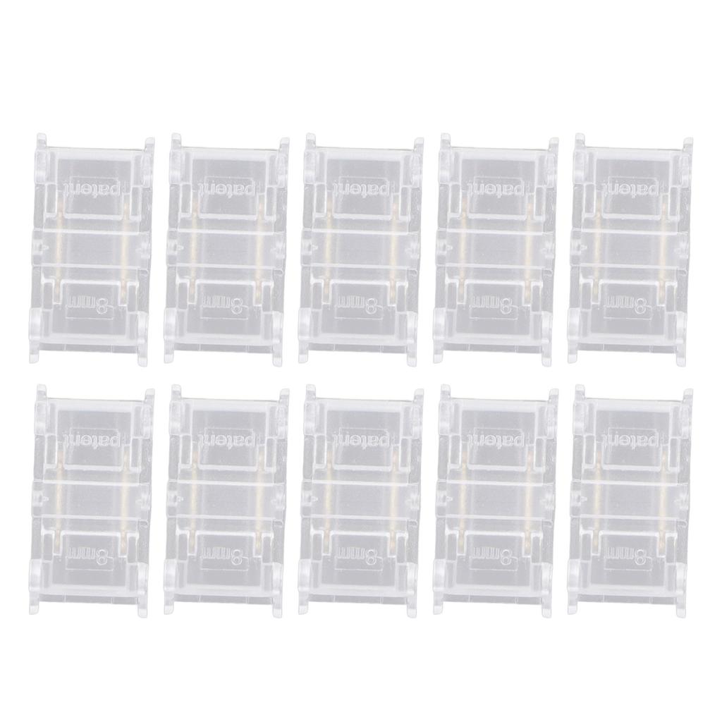 10 Pcs LED Light Strip Connectors 2Pin 8mm Strip to Strip Solderless COB LED Light Strip Connectors