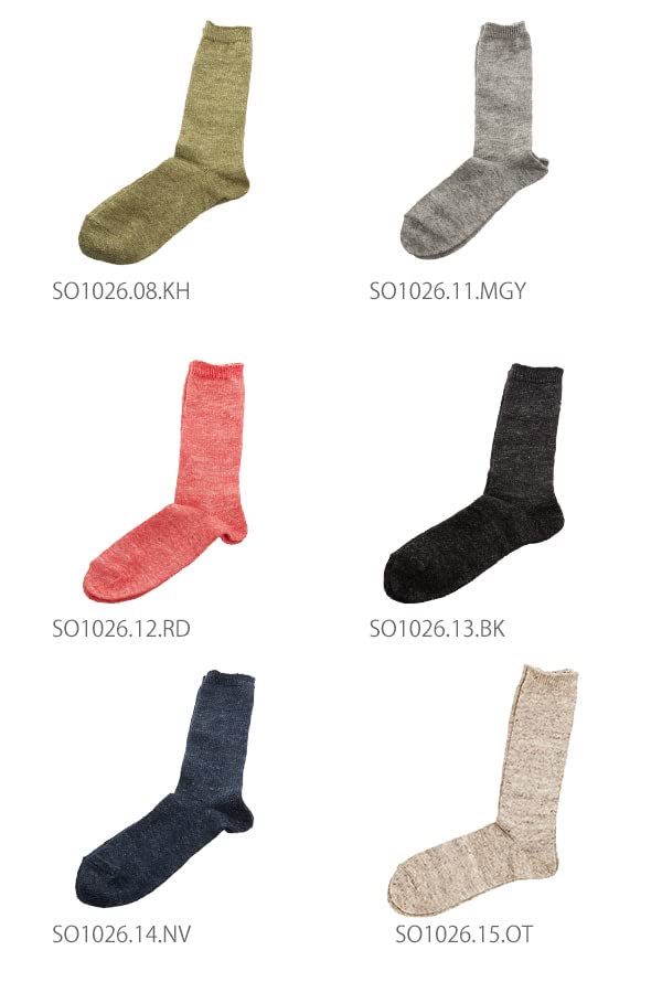 STONE Comfortable Linen Socks 1026 M Black [SMALL SOCKS] socks/Linen