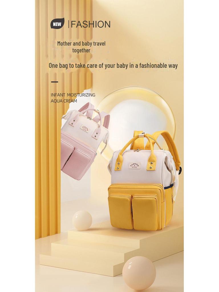 Stylish Multifunctional Mommy Backpack: Handheld & Shoulder Maternity Bag for Convenient Baby Outings
