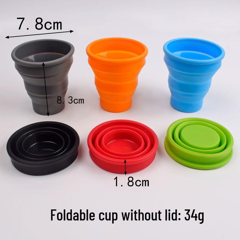 Tragbarer faltbarer Silikon-Wasserbecher mit Deckel für Reisen & Outdoor-Nutzung
