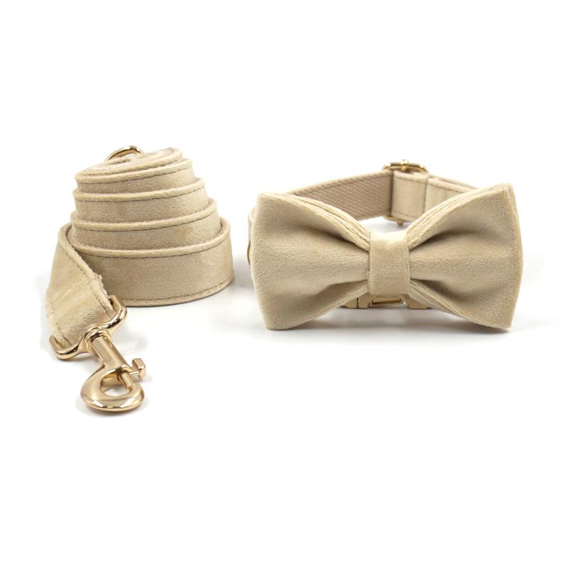 Miha Boss Velvet Pet Collar & Leash Set with Gold Buckle Extra Small
