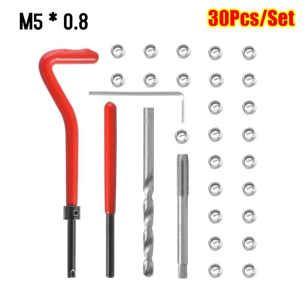 

30Pcs/Set Stainless Steel Car Pro Coil Tool Thread Repair Tool Auto Car Accessory 30Pcs M5x0.8mm
