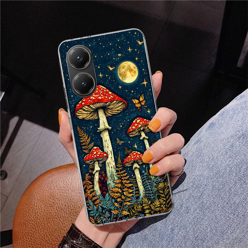 Colorful Mushroom Phnoe Case for Xiaomi Poco X5 X6 X7 Pro X4 Gt F7 Ultra M8 M7 Redmi 15C 15 13C 13 12C 12 Unique Cover Coque Poc