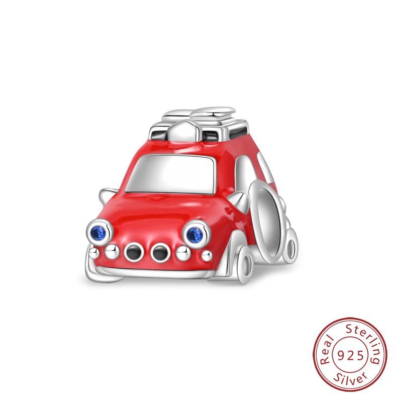 925 Silver Motorcycle Sports Car Bicycle Charms Pendents Fit Qikaola Original Bracelets Fine DIY Birthday Jewelry Gifts