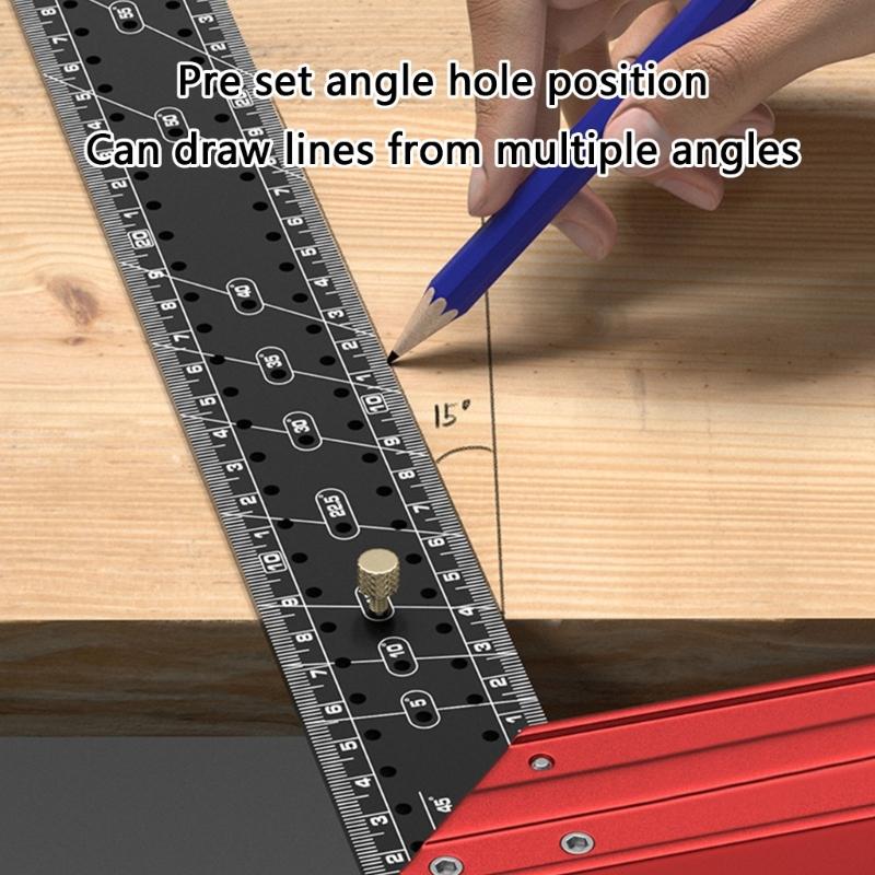 Universal Combination Square Metal Angles Finders Aluminum Angles Square for Precise 45° & 90° Line Scribing & Measuring