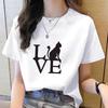 Women's 90s Trend Casual Cat Print Short Sleeve T-Shirt