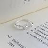 S999 Sterling Silver Four-Pointed Star Zircon Ring: Dreamy Light Luxury, Niche Design, Cool Korean Style Women's Jewelry.