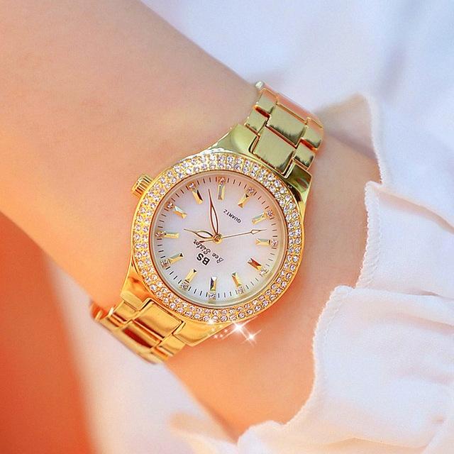 

BS bee sister FA1258 Women Round Case Diamond Alloy Strap Watch(Silver) золотистый