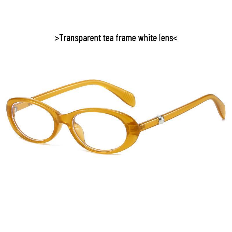 Špičkové oválné perlové brýle pro ženy - Vzhled bez make-upu, Anti-modré světlo, Roztomilý černý rámeček