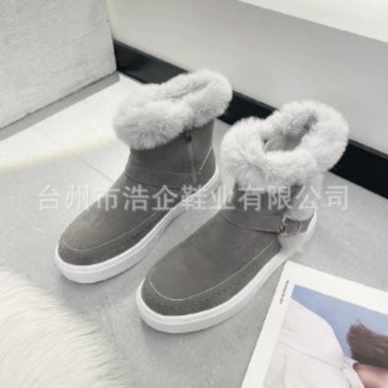 Shoes new velvet women's Martin boots snow winter short boots can be thickened snow boots