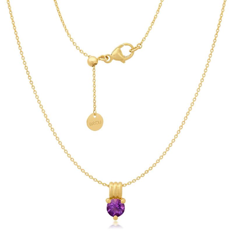 Twelfth Birthday Zircon Stone Pendant Clavicle Chain Necklace Electroplated 18K Gold Color Retention