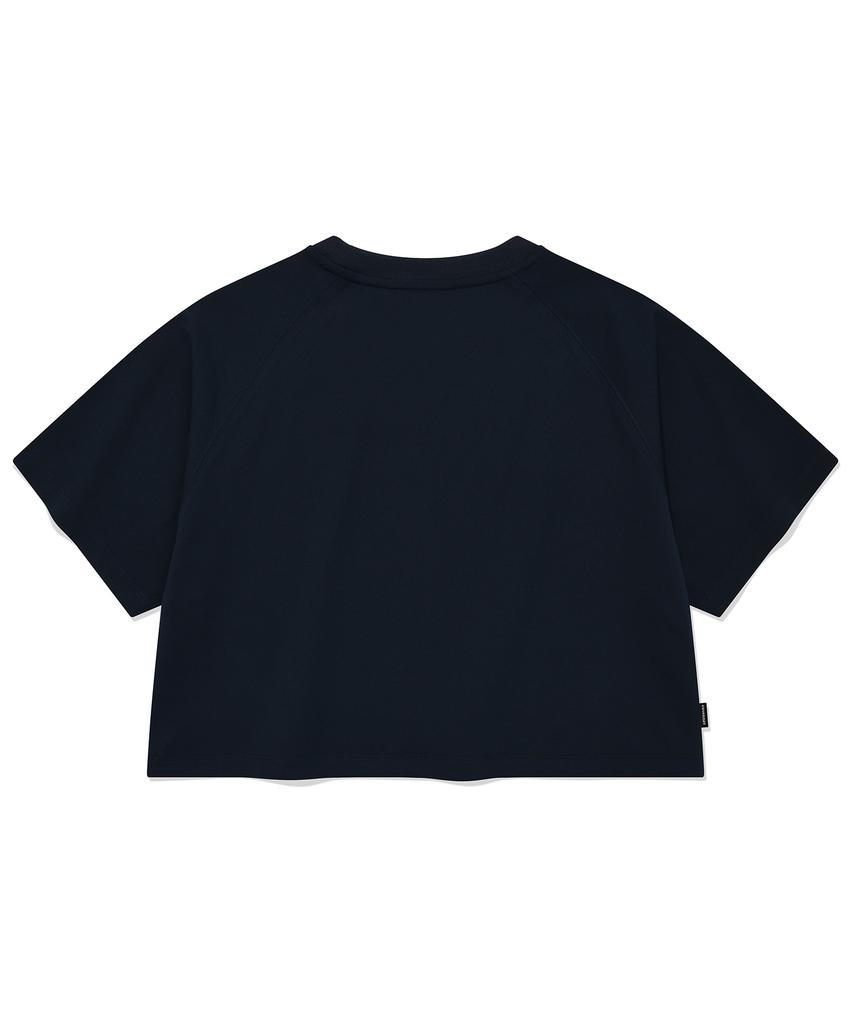 COVERNAT WOMAN Cooper Logo Ice Crop T-Shirt Navy
