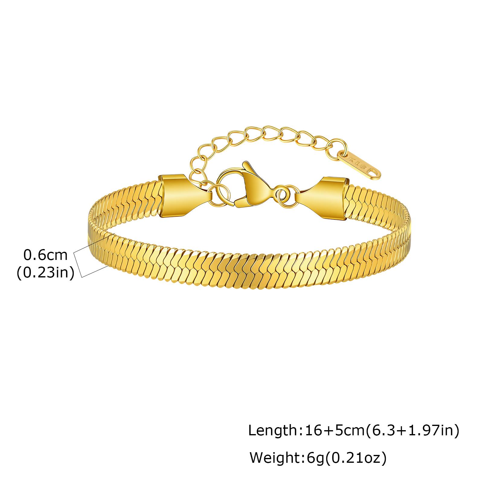

Stainless Steel Bracelet, Chunky OT Toggle Chain Oval Beaded Mesh Snake Bracelet Bangles Women Jewelry Waterproof Single Layered