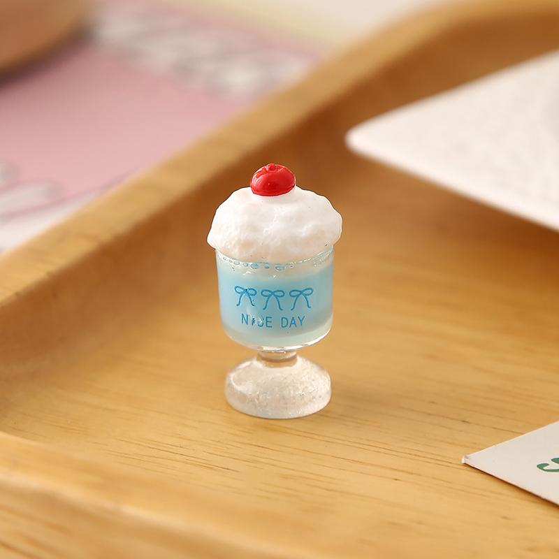 3Pcs Dollhouse Simulation Cherry Cream Cup Ice Cream Cup Mini Model Ornament Toy For Dolls DIY Decoration Kids Gift