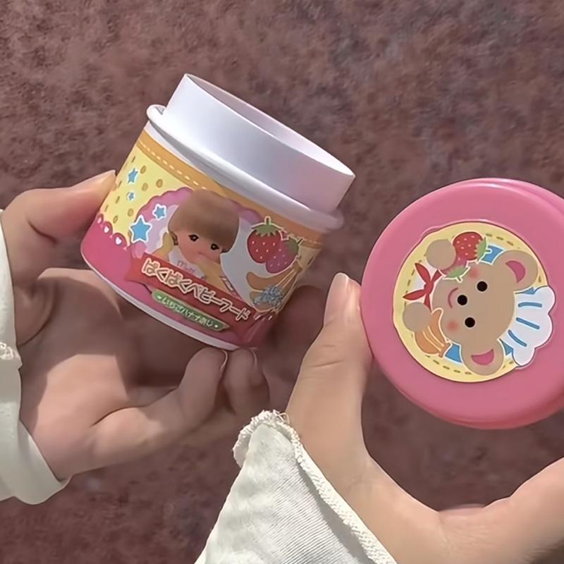 New Food Pudding Feeding Toy Desktop Ornament Cute Pink Jelly Strawberry Pudding Set Ornaments Models For Kids Girls