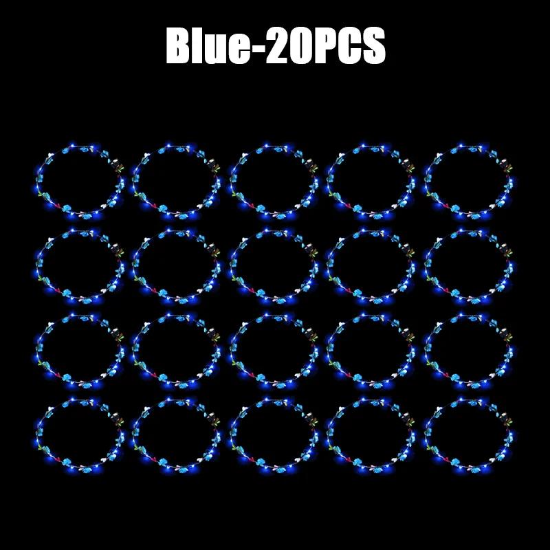 10/60Pcs Light Up Flower Headband LED Flower Hair Crown Glowing Floral Wreath Crowns Birthday Wedding Christmas Decoration 2024
