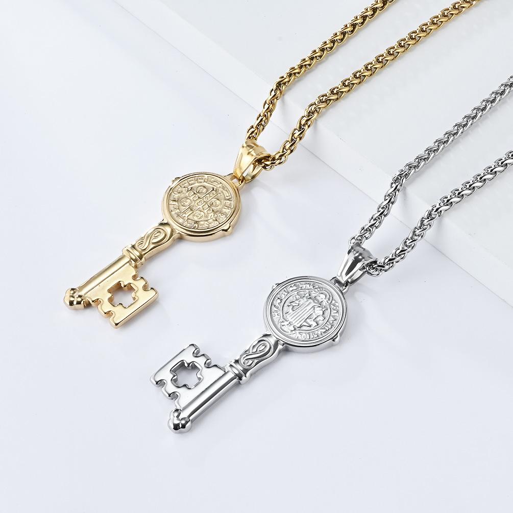 Jewelry Stainless Steel Key Necklace Personalized Titanium Steel Pendant Sweater Chain Pendant