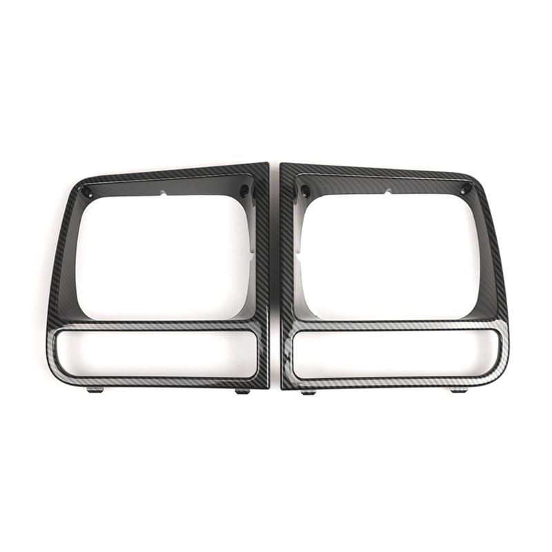 Headlight Frame 55055136 55055137 For Jeep Cherokee Headlight Trim Headlight Trim Headlight Frame Cover Carbon Fiber Pattern