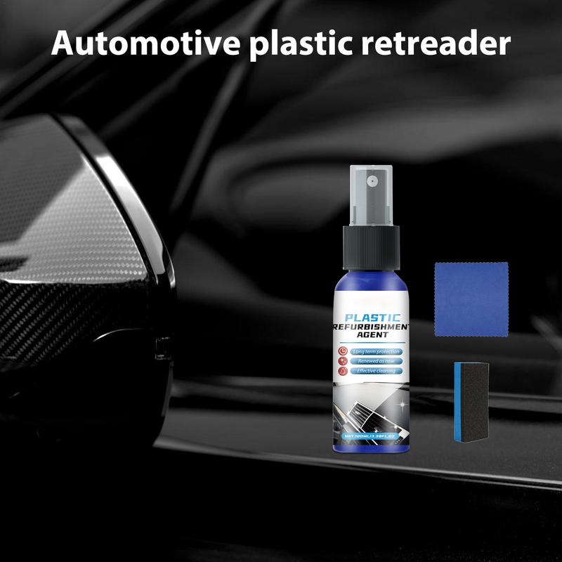 Black Trim Restorer 100ml Simple Car Interior Polish Liquid Auto Leather Refurbishment Non-Greasy Revitalizing Coating Agent For
