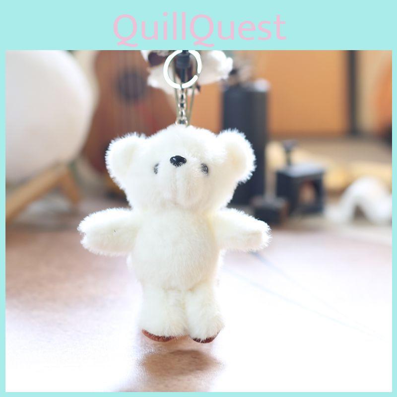Teddy Bear Plush Keychain Super Soft Pp Cotton Backpack Charm Gift For Kids Girls