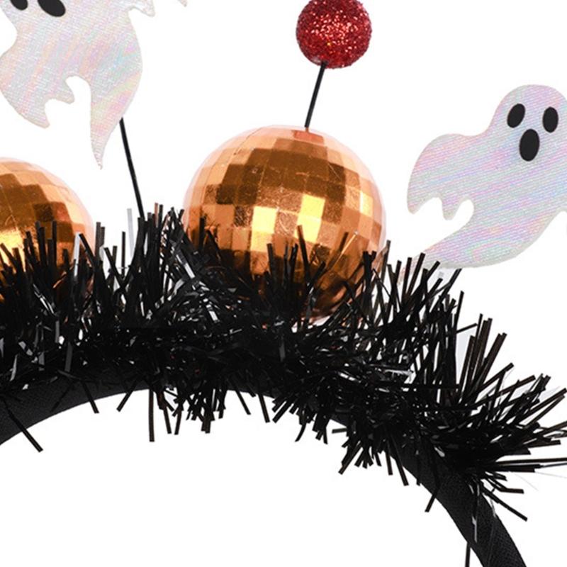 Headdress Halloween Disco Headwear Disco Ball Garland for Stall Market Shining Mirror Ball Halloween Headpiece