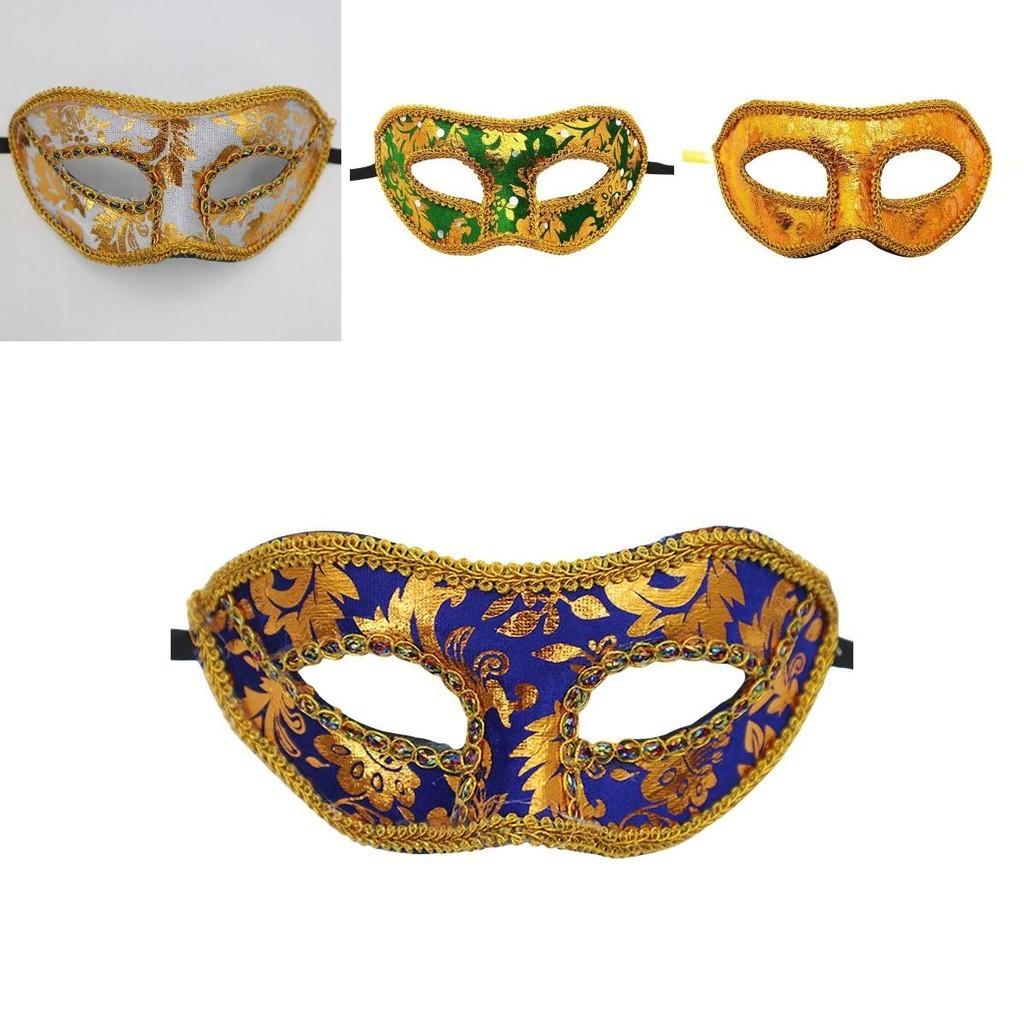 Mysterious Angel Halloween Masquerade Party Men's Mask Plush Cloth Half Face Mask With Fabric Edges