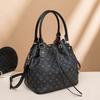 Bag women's spring new large-capacity women's bag fashion drawstring bucket bag printed portable shoulder messenger bag