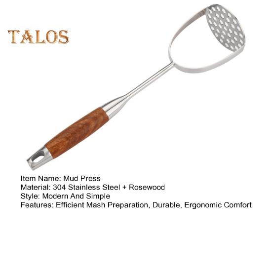 Stainless Steel Mud Press Masher for Avocado Potatoes Beans Easy To Use Clean Food Masher Ergonomic Design Versatile Kitchen Tool