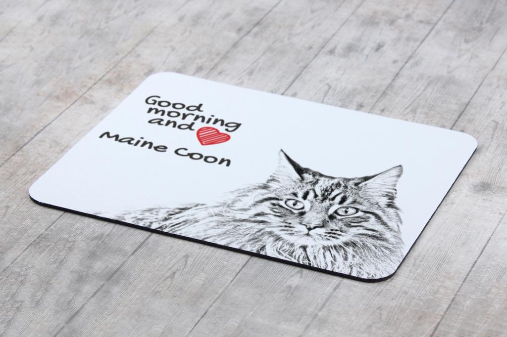 Maine Coon - Art-Dog markasından baskılı mouse pad, kişiselleştirilmiş kedi pedi, ofis çalışanı için benzersiz alet
